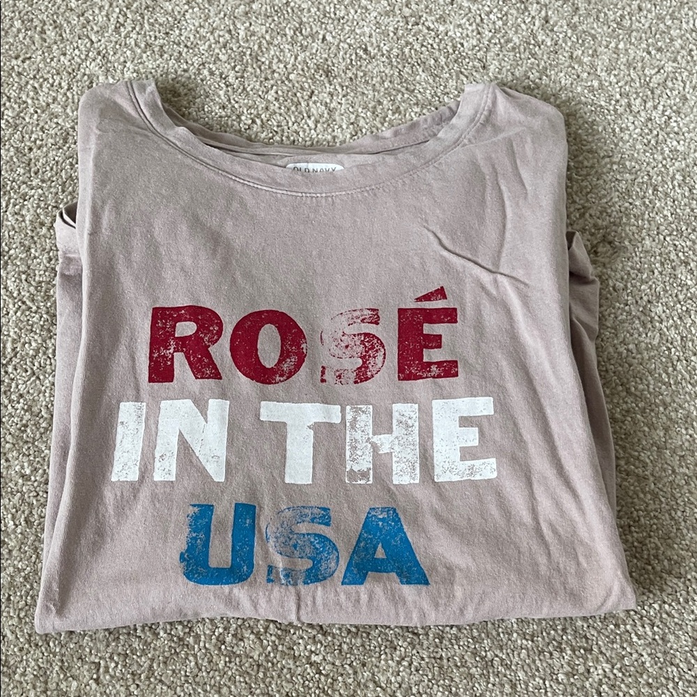 Old Navy Women Graphic Tee - Red, White, and Blue